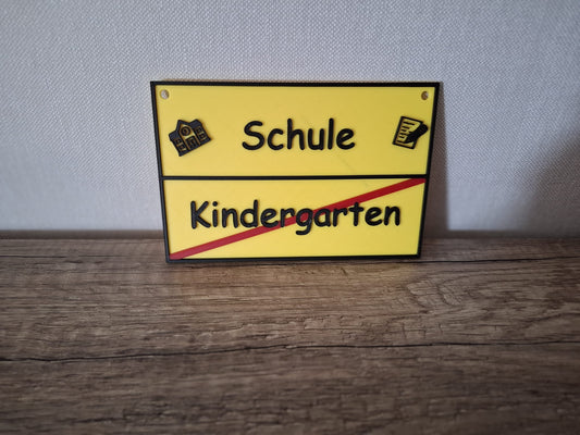 Wegweiserschild Schule/Kindergarten zum aufhängen